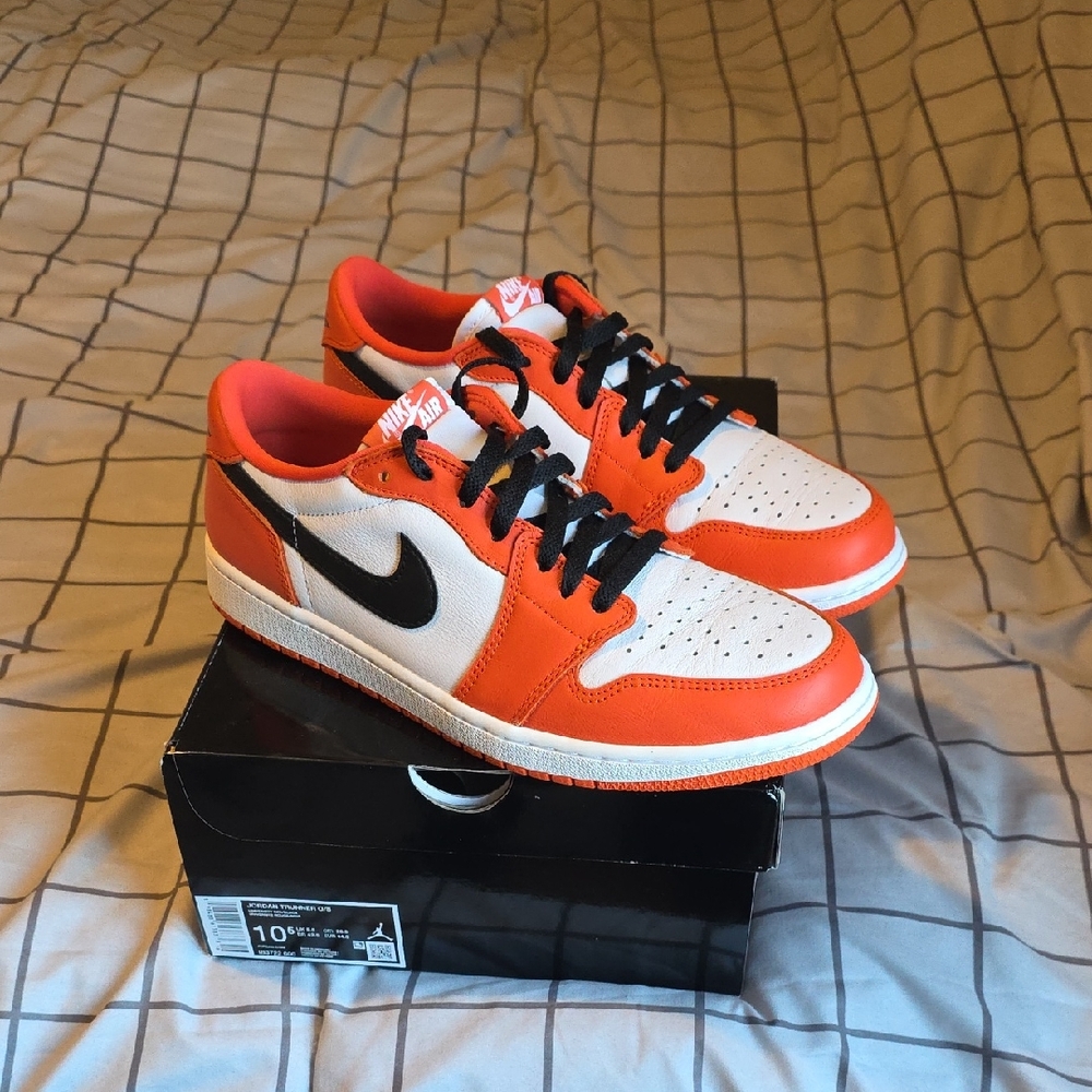 Nike Orange and White Low-Top Sneakers